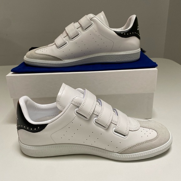 Isabel Marant Studded Classic Beth Sneaker in White/Black sz 40 New in Box - Picture 5 of 10